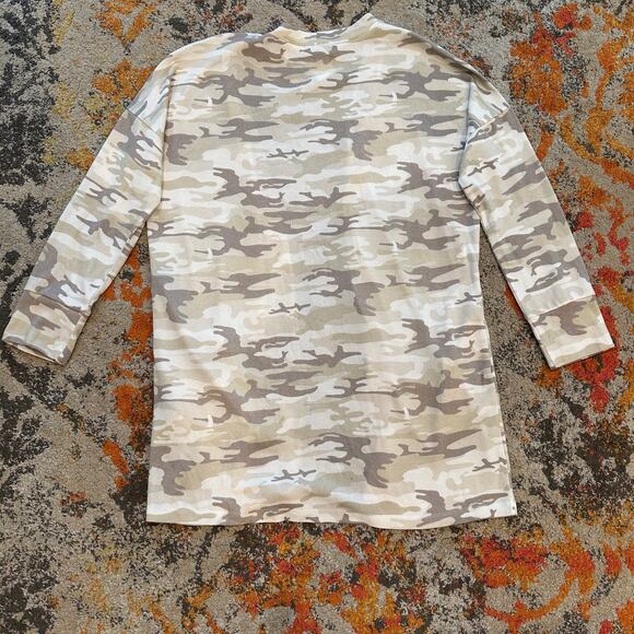 NWT SANCTUARY Beige Camo Open Front Cardigan Size XL Casual Classic Preppy Chic - Picture 4 of 8